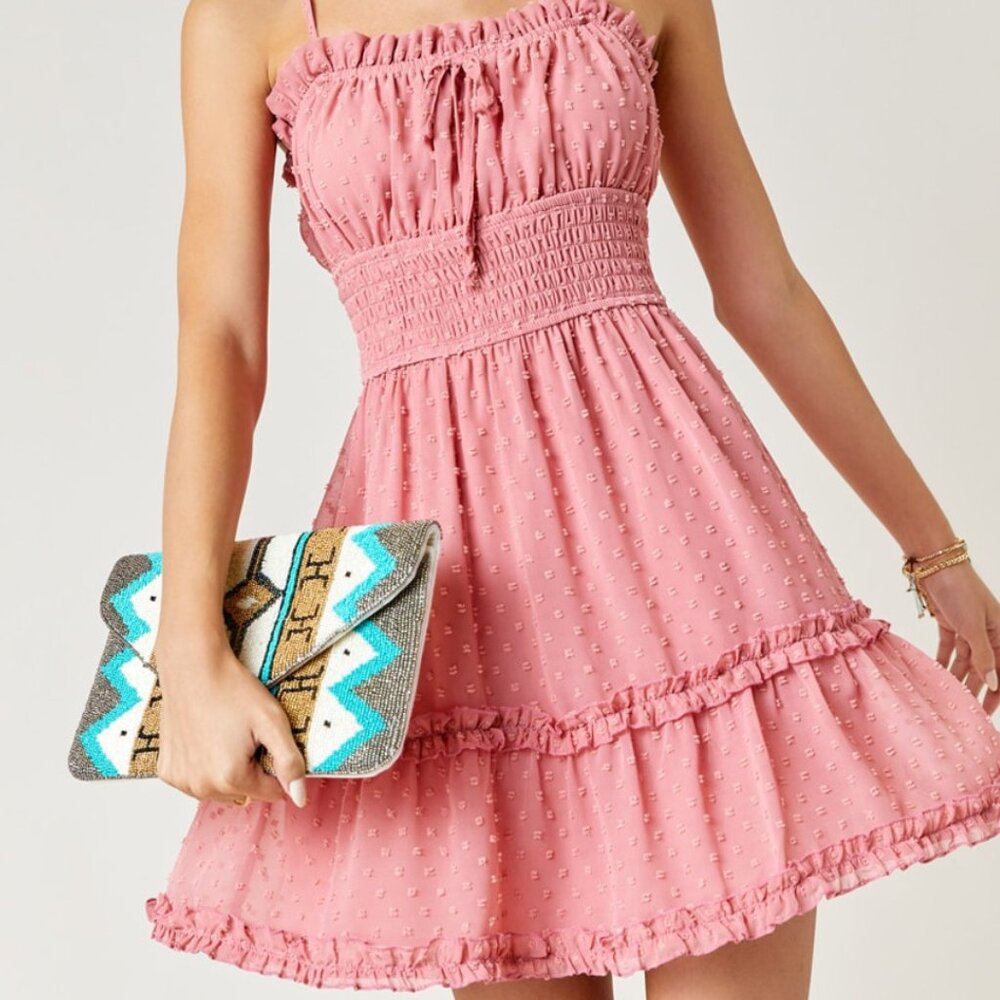 New Women's Turquoise/White/Gold Beaded Tribal Small Crossbody Bag Purse $50